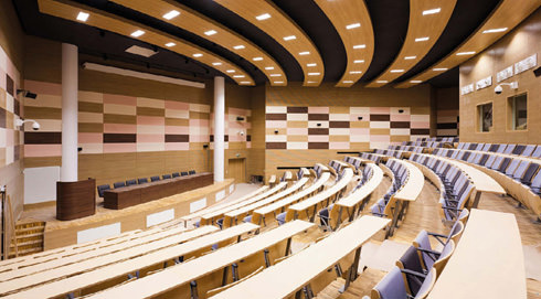 tiered seating lecture hall