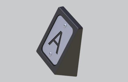 ARC end cap with lettering